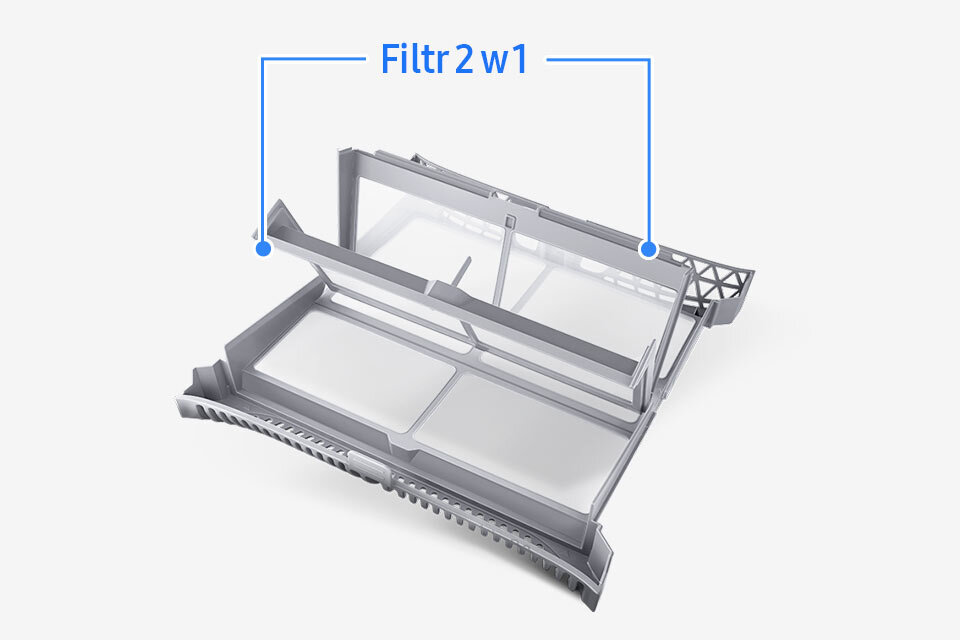 Czystość urządzenia zapewnia Filtr 2w1