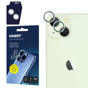 Szkło hartowane na obiektyw 3MK Hardy Lens Protection Pro do Apple iPhone 15/15 Plus Zielony