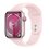 APPLE Watch 9 GPS + Cellular 45mm koperta z aluminium (różowy) + pasek sportowy S/M (jasnoróżowy)