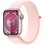 APPLE Watch 9 GPS + Cellular 41mm koperta z aluminium (różowy) + opaska sportowa (jasnoróżowy)