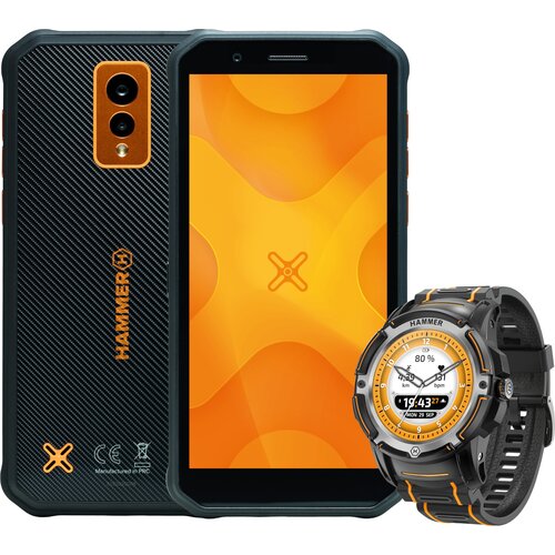 Smartfon HAMMER Energy X 4/64GB 5.5" Czarny + Smartwatch HAMMER Watch Plus  cena, opinie, dane techniczne | sklep internetowy Electro.pl
