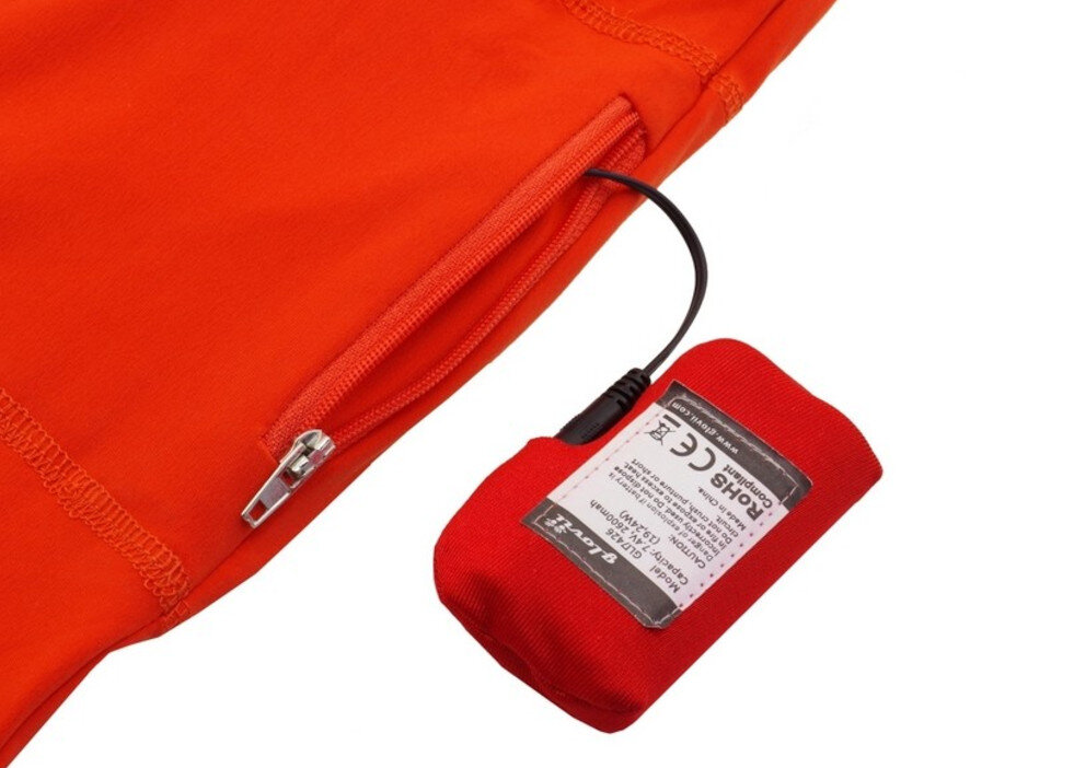 Podgrzewana bluza GLOVII GJ1RXL (Rozmiar XL) Pomarańczowy przechowywanie baterii