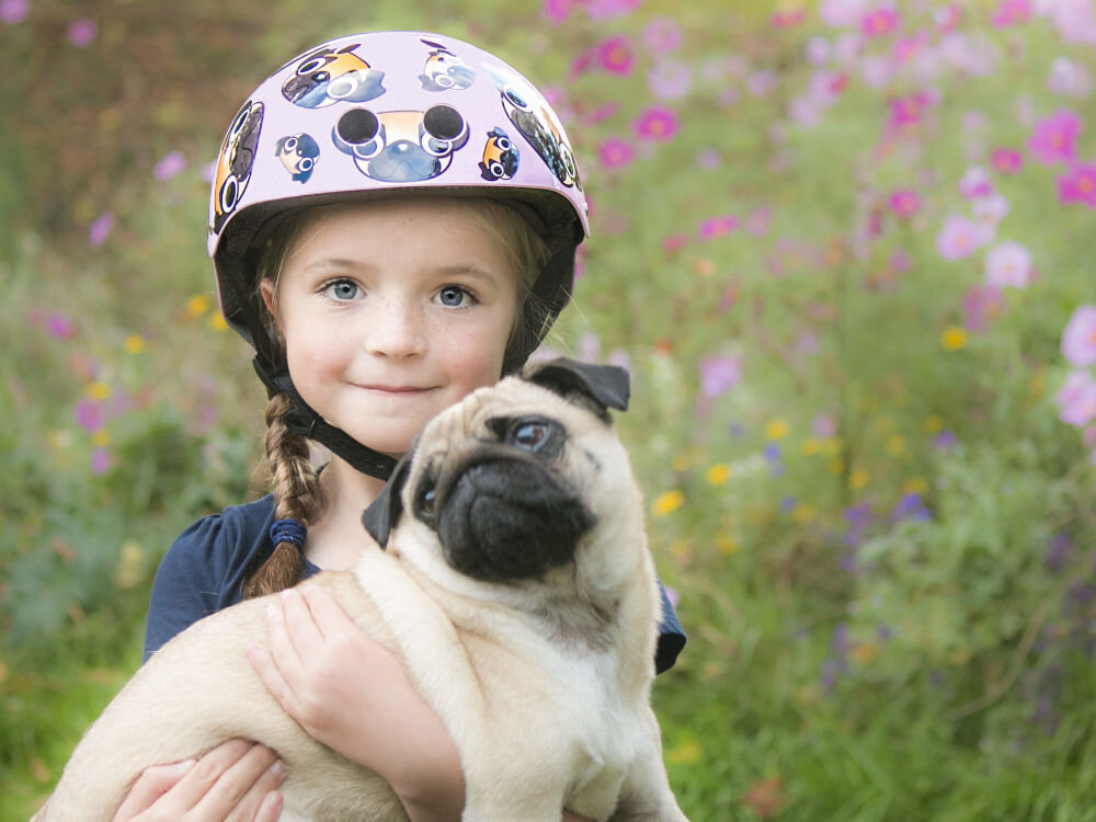 Kask rowerowy HORNIT Pug Medium Różowy dla Dzieci (rozmiar M) regulacja rozmiar obwód głowy
