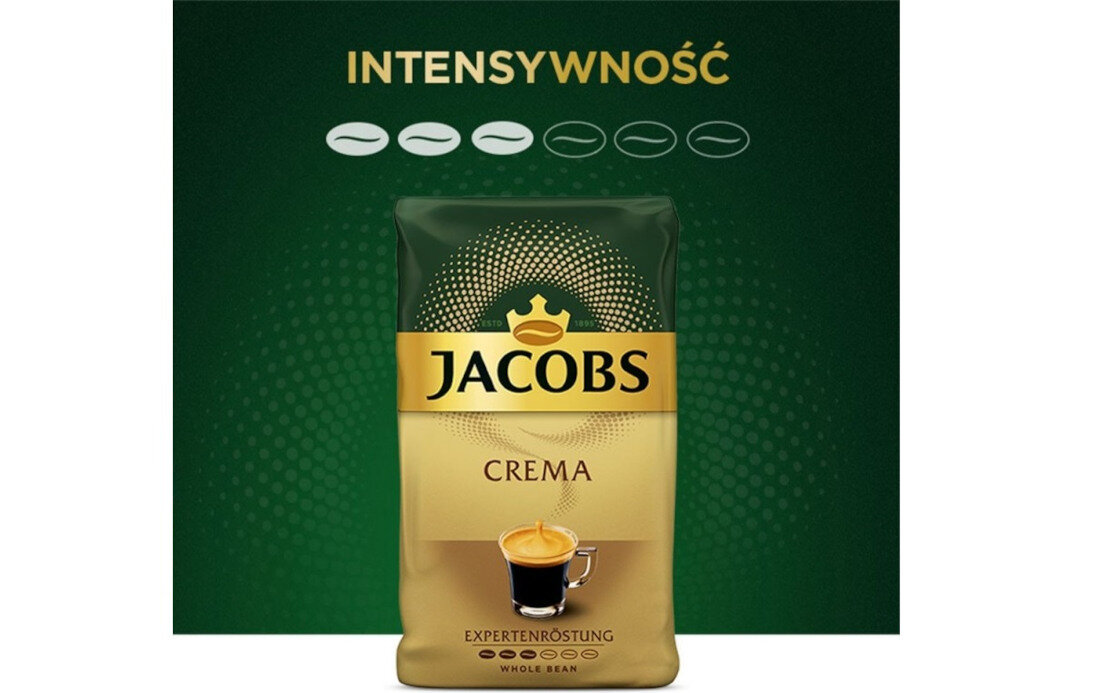 Kawa ziarnista JACOBS Crema 1 kg doswiadczenie tradycja