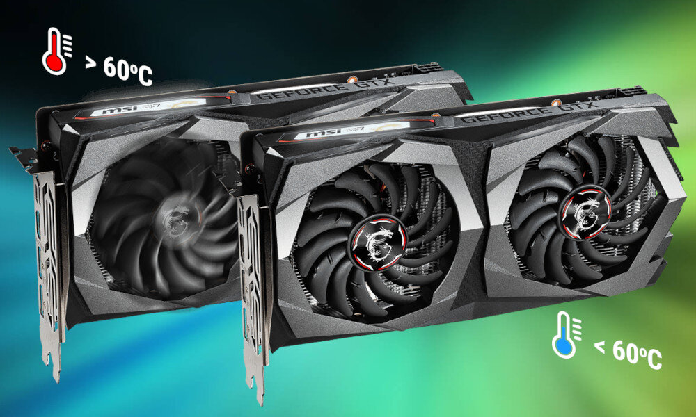 Karta graficzna MSI GeForce GTX 1650 Gaming 4GB hałas wentylator radiator