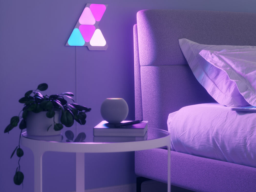 Panele świetlne NANOLEAF Shapes Mini Triangles Starter Kit (9 szt.) LayoutDetect aranżacje