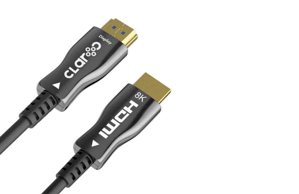 Kabel HDMI - HDMI AOC hybrydowa transmisja danych kabel żyły ocynkowane światłowód dane netflix hbo max jakość 4k 8 k kompresja obraz audio lekkość wytrzymałość 