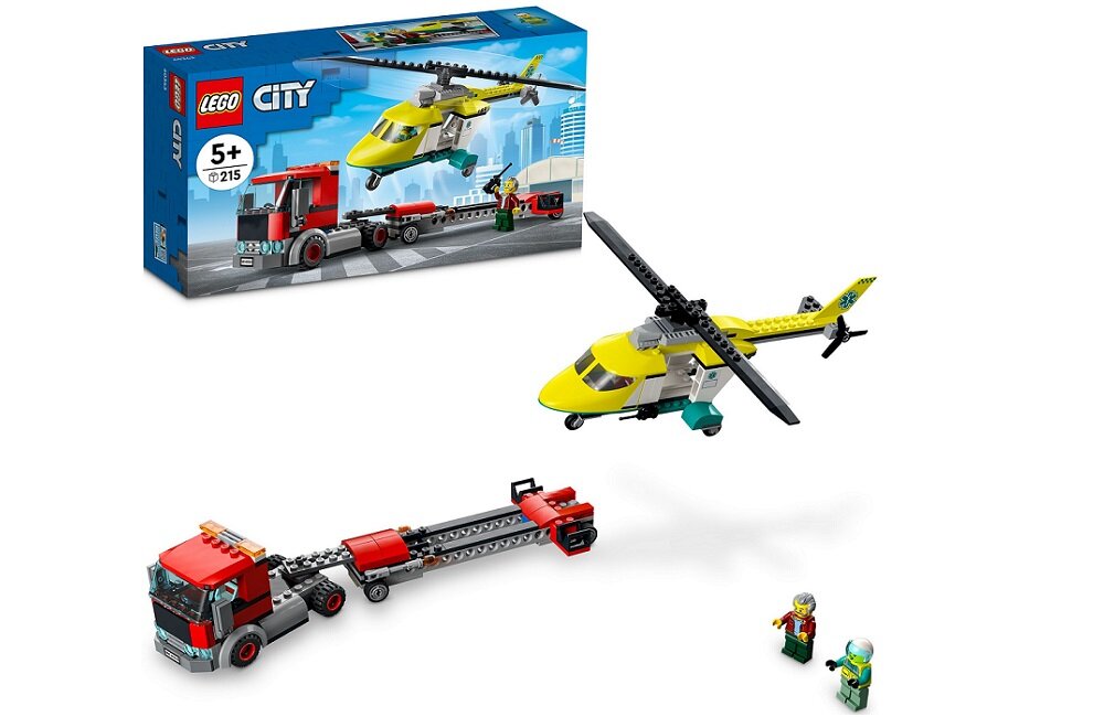 LEGO City Laweta helikoptera ratunkowego 60343 zestaw został zapakowany w wygodne kartonowe opakowanie