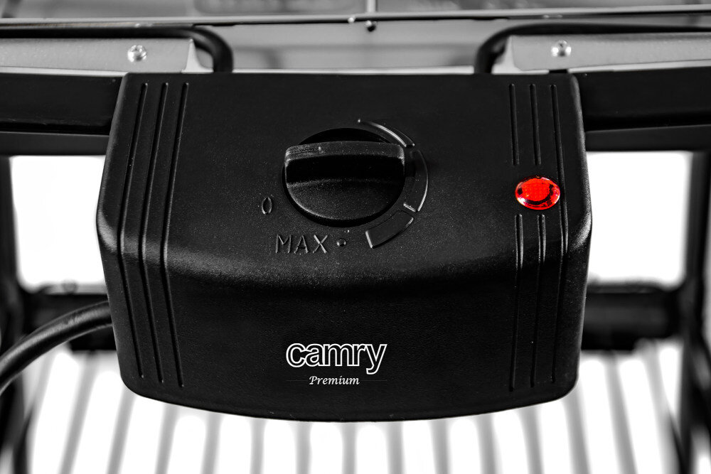 Grill elektryczny CAMRY CR 6612 moc 2000W regulacja temperatury lampka kontrolna termostatu wylacznik bezpieczenstwa latwe czyszczenie