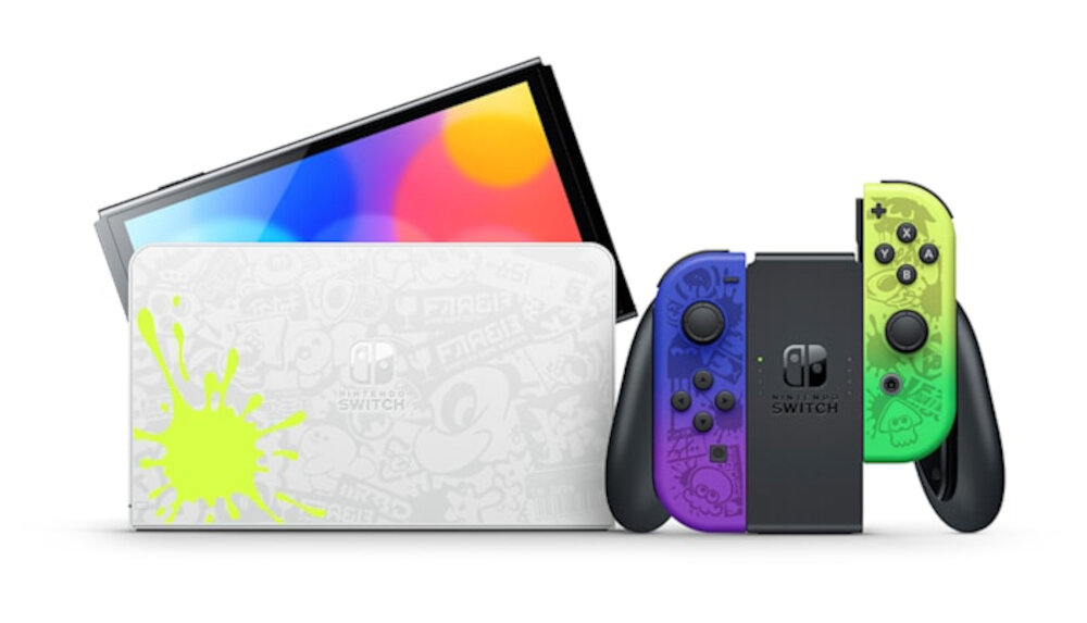 Konsola NINTENDO Switch Oled Splatoon 3 Edition zabawa kolory OLED ekran podstawa Bluetooth WiFi  akumulator złącza 