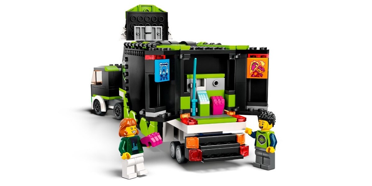 LEGO City Ciężarówka na turniej gier 60388 dziecko kreatywność zabawa nauka rozwój klocki figurki minifigurki jakość tradycja konstrukcja nauka wyobraźnia role jakość bezpieczeństwo wyobraźnia budowanie pasja hobby funkcje