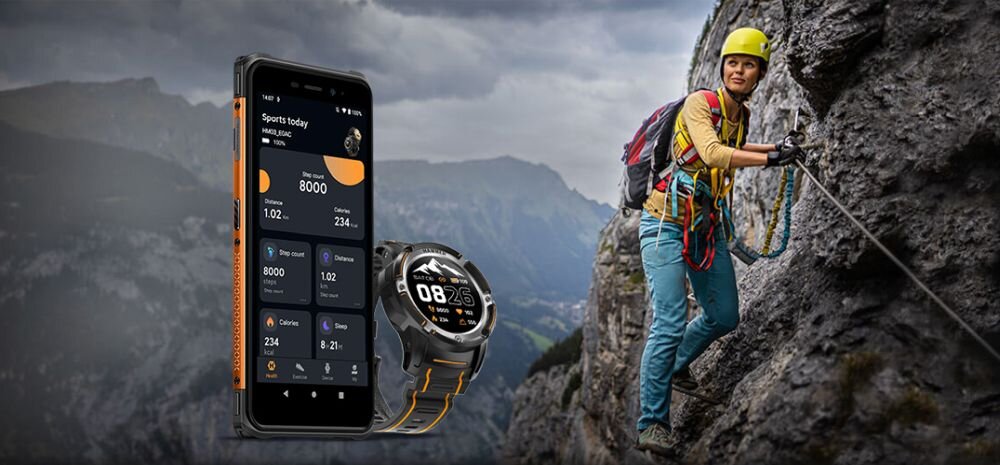 Smartwatch HAMMER Watch Plus  ekran bateria czujniki zdrowie sport pasek ładowanie pojemność rozdzielczość łączność sterowanie krew puls rozmowy smartfon aplikacja 