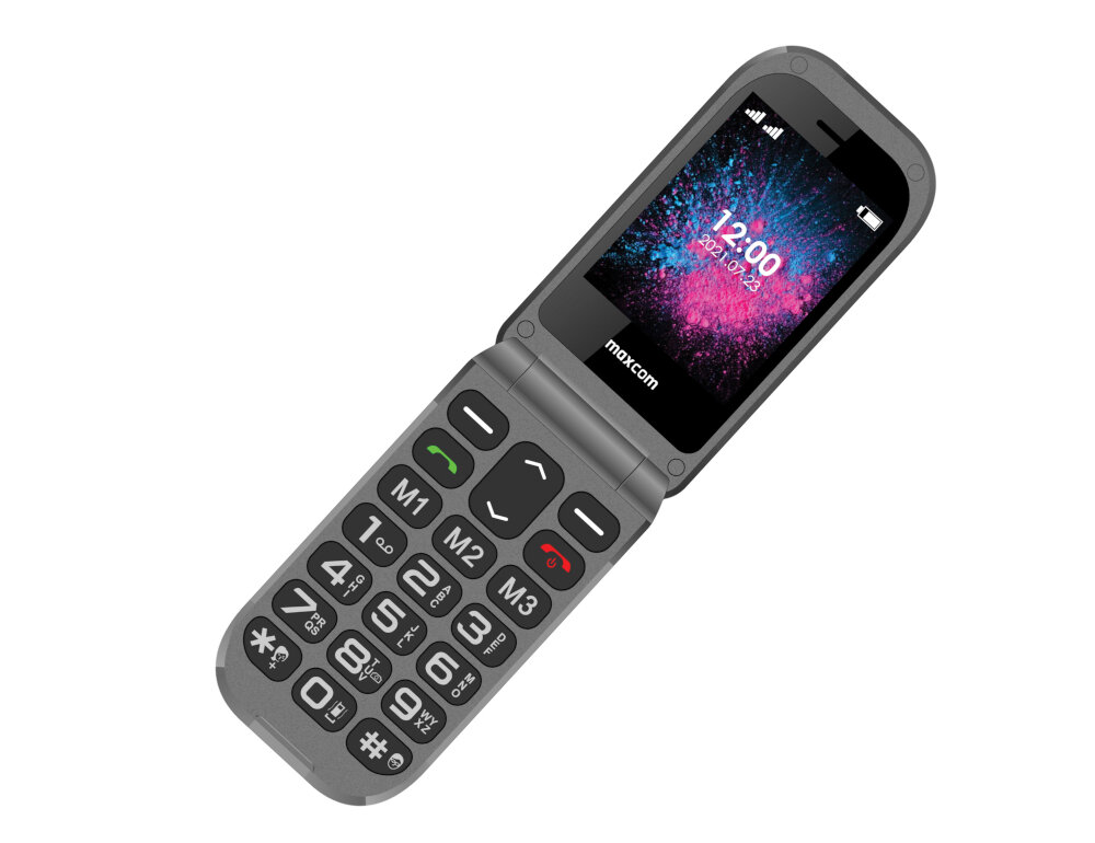 Telefon MAXCOM Comfort MM827 Czarny czytelny wyrazny wyswietlacz obsluga