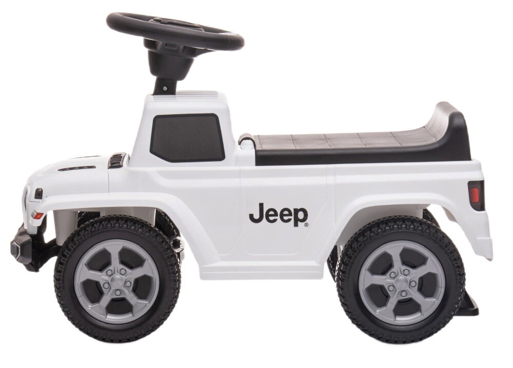 Jeździk SUN BABY Jeep Rubicon Gladiator Biały kola 4 skretne imitacja kol terenowych gruby bieznik