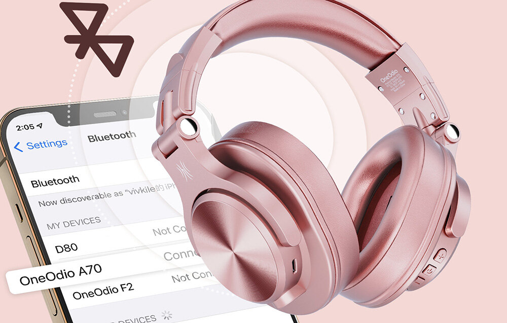 Słuchawki nauszne ONEODIO Fusion A70 muzyka bezprzewodowe technologia lacznosc podpiecie telefon laptop