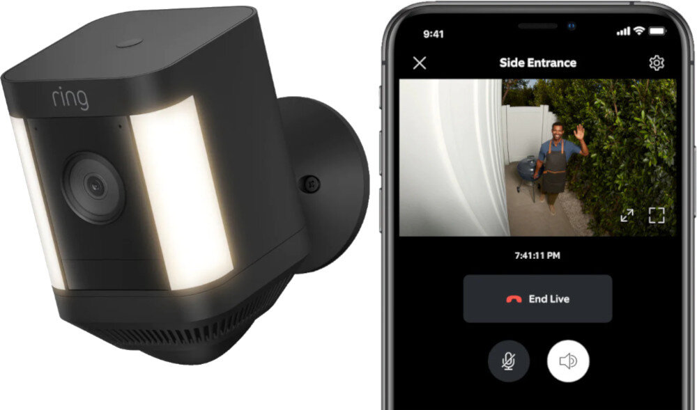 Kamera RING Spotlight Cam Plus Wired obsługa aplikacja sterowanie łączność