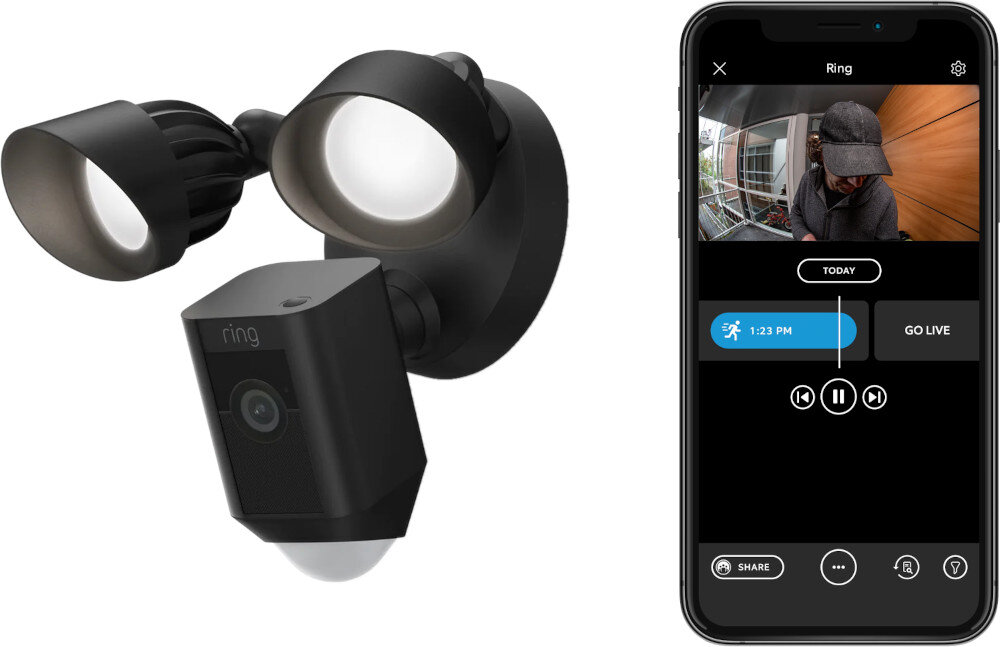 Kamera RING Floodlight Cam Plus subskrypcja nagrywanie przechowywanie czas