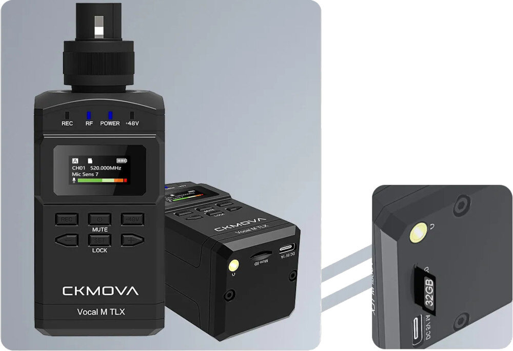 System bezprzewodowy CKMOVA Vocal M V3 rejestrator pamięć nagrywanie