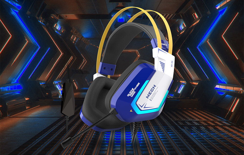 Słuchawki DAREU EH732 RGB design komfort lekkość dźwięk jakość wrażenia słuchowe ergonomia lekkość sport aktywność podróże czas pracy działanie akumulator
