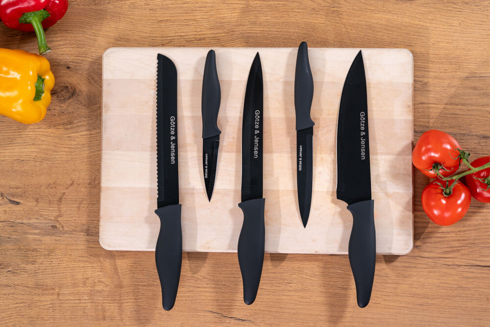 Zestaw noży GÖTZE & JENSEN KN301 nóż szefa kuchni do pieczywa uniwersalny kuchenny do warzyw
