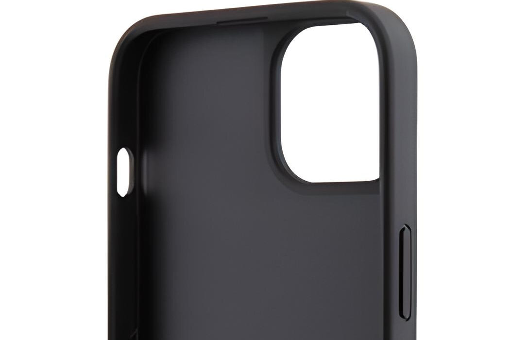 Etui GUESS Saffiano MagSafe Metal Logo do Apple iPhone 11/Xr Czarny  luksus wytrzymałość marka elegancja styl wyrafinowanie