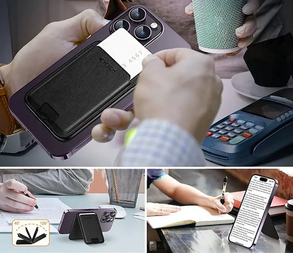 Etui TECH-PROTECT Wallet Magnetic MagSafe etui wielozadaniowość rozwiązania praktyka magsafe urządzenia detale elegancja