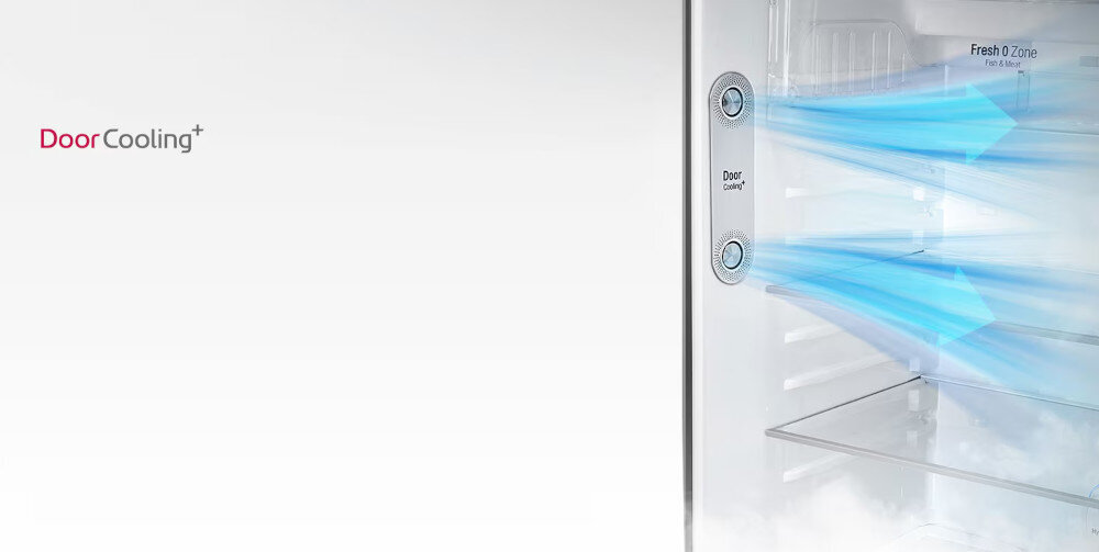 LODÓWKA LG GSM32HSBEH Technologia DoorCooling chłodzenie równomierne rozprowadzane powietrze