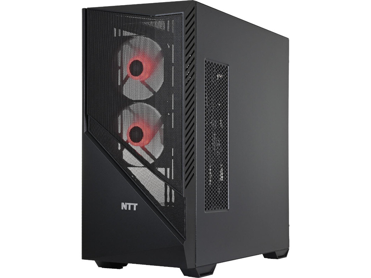 Komputer NTT Game ZKG-I5G1650-T023 i5-12400F 16GB RAM 1TB SSD GeForce GTX1650 Windows 11 Home obudowa wygląd styl podświetlenie panel boczny wnętrze