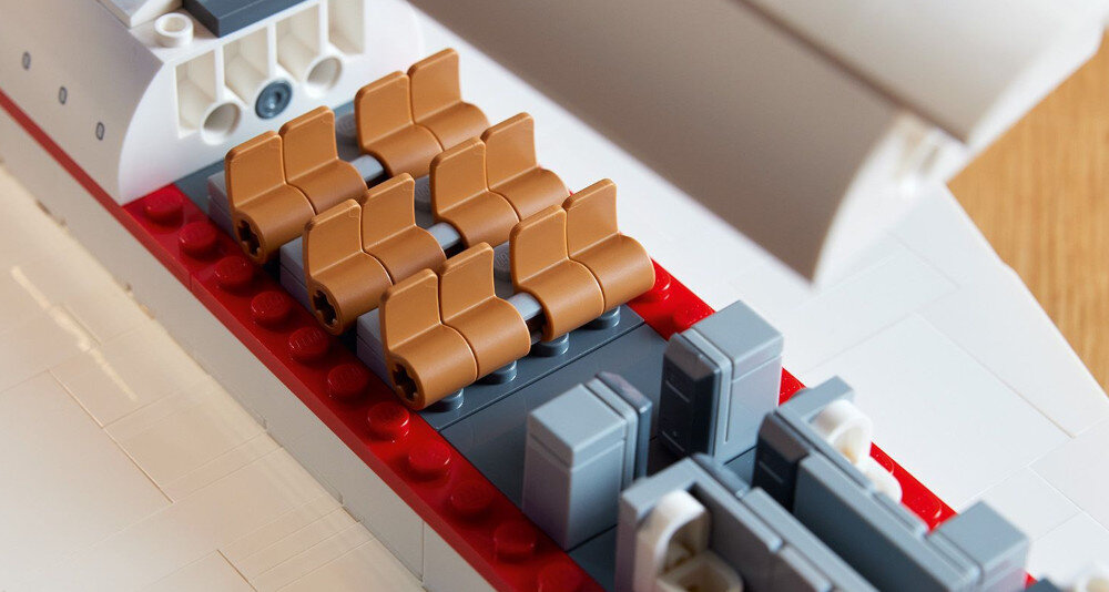 KLOCKI LEGO ICONS CONCORDE 10318 fotele wnętrze kadłub otwieranie elementy szczegół