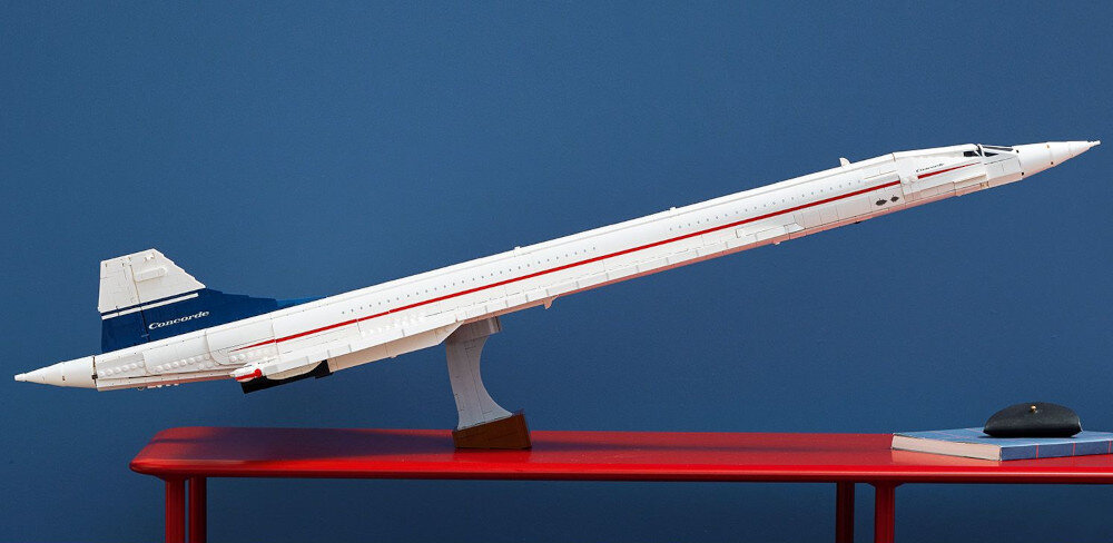 KLOCKI LEGO ICONS CONCORDE 10318 model ustawienie półka tryby lot start lądowanie