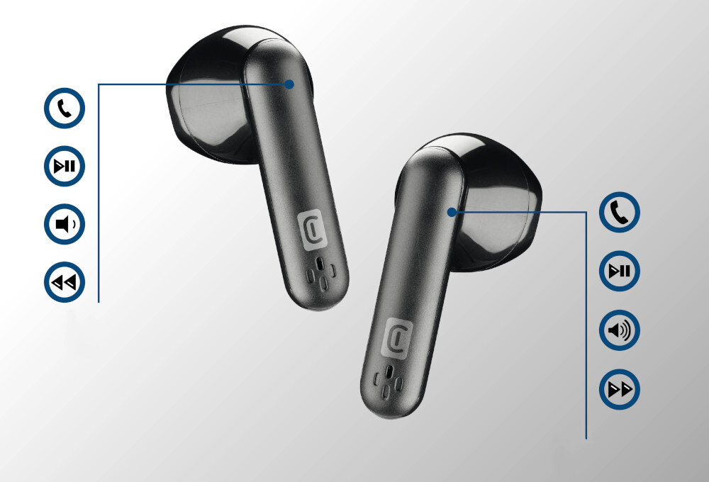 Słuchawki douszne CELLULARLINE Seek funkcji Touch Control połączeniami, muzyką i głośnością