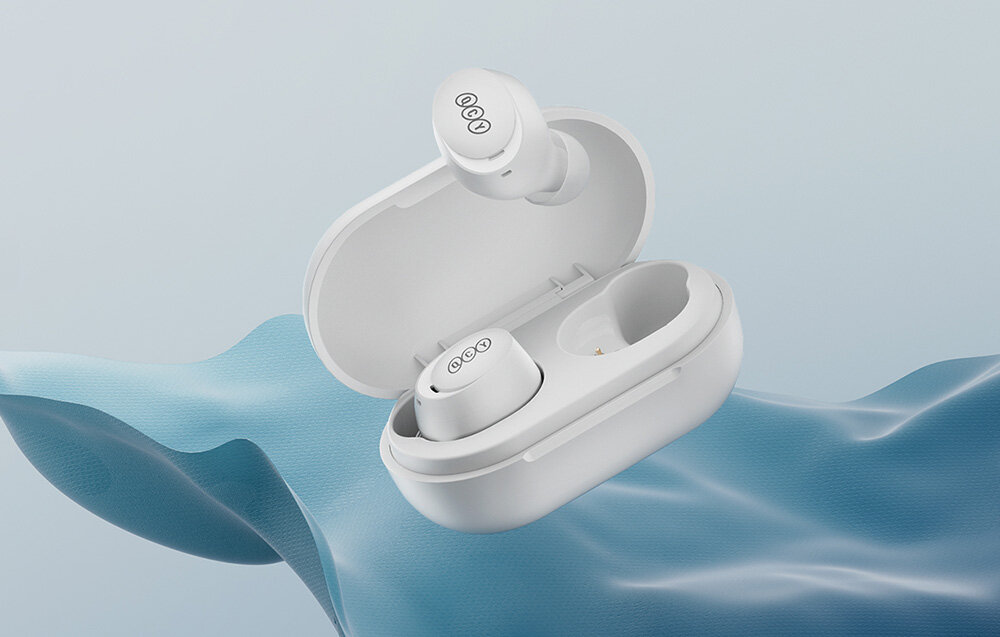 Słuchawki douszne QCY T27 design komfort lekkość dźwięk jakość wrażenia słuchowe ergonomia lekkość sport aktywność podróże czas pracy działanie akumulator