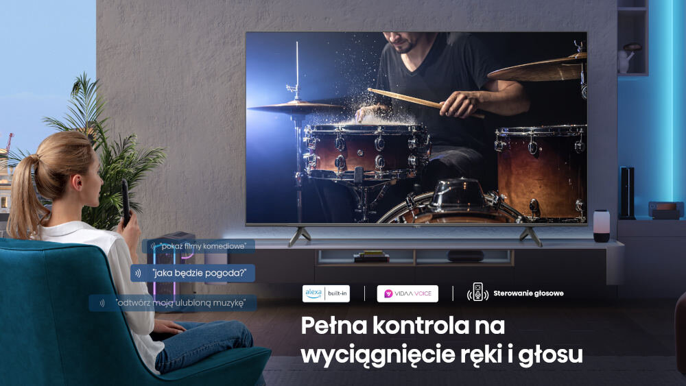 Telewizor HISENSE 85E7NQ Pro - Sterowanie głosowe w języku polskim