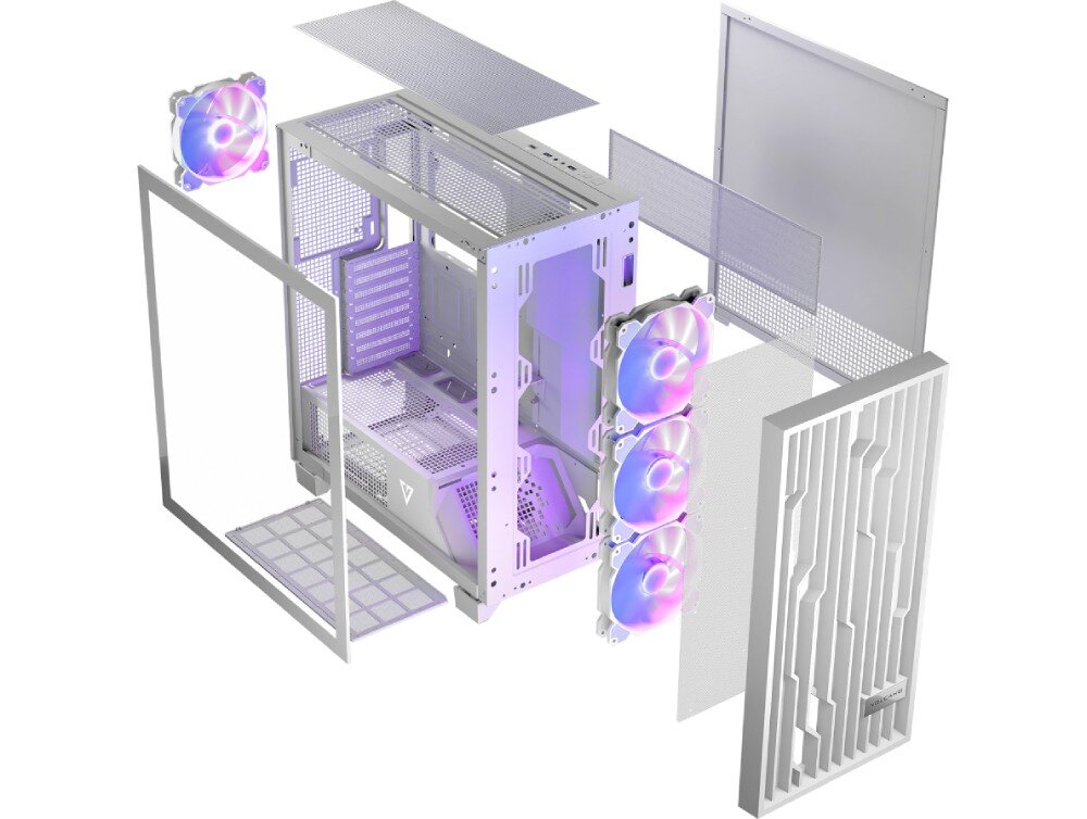 Obudowa MODECOM Volcano Perun Apex ARGB Midi Biały wentylacja otwory