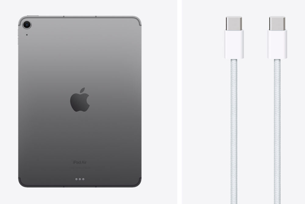 Tablet APPLE iPad Air 13 6 gen. 2024 256 GB 5G Wi-Fi Gwiezdna szarość przewód zasilający USB‑C/USB-C instrukcja obsługi karta gwarancyjna
