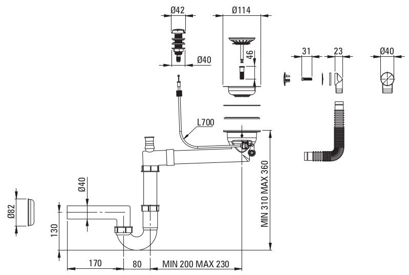 Syfon do zlewozmywaków DEANTE Space Saver ZXY 9972 Stalowy cena
