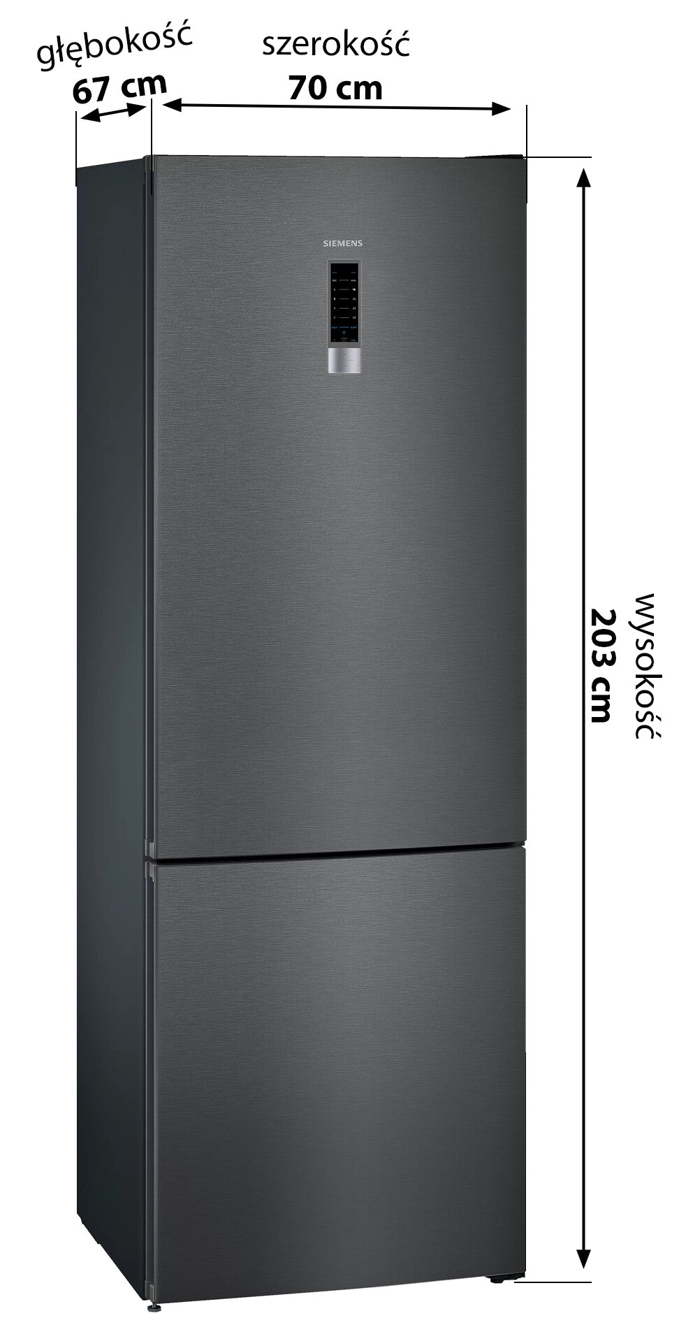 氷山　55センチ Lodówka SIEMENS KG49NXXEA No frost 203cm Grafitowa cena, opinie