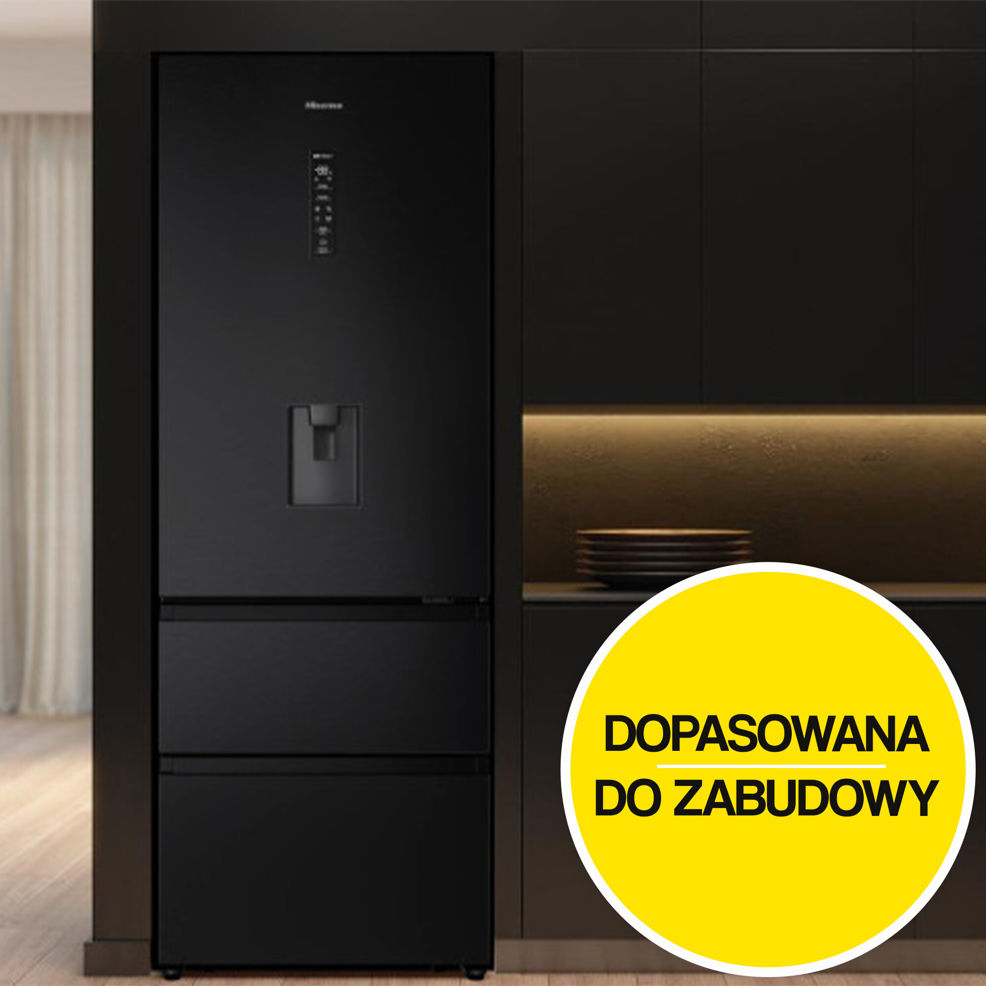 Lodówka HISENSE RT641N4WFE1 3D SkyLine No Frost 200cm Czarna