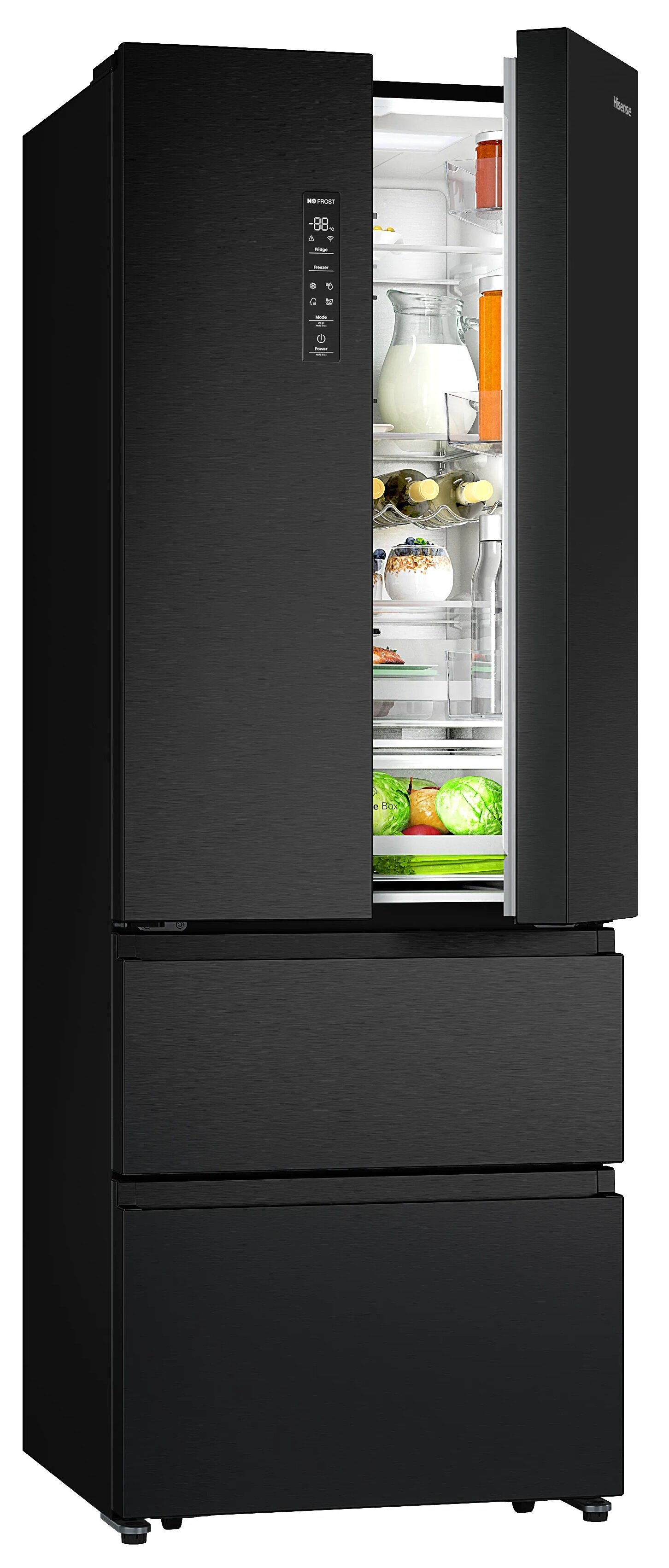 Lodówka HISENSE RF632N4AFE1 4D SkyLine No frost 200 cm Czarna Wi
