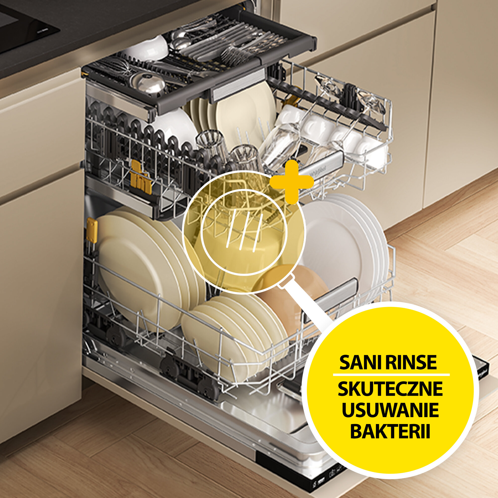 Zmywarka WHIRLPOOL W7F HS41 X MaxiSpace PowerClean Pro