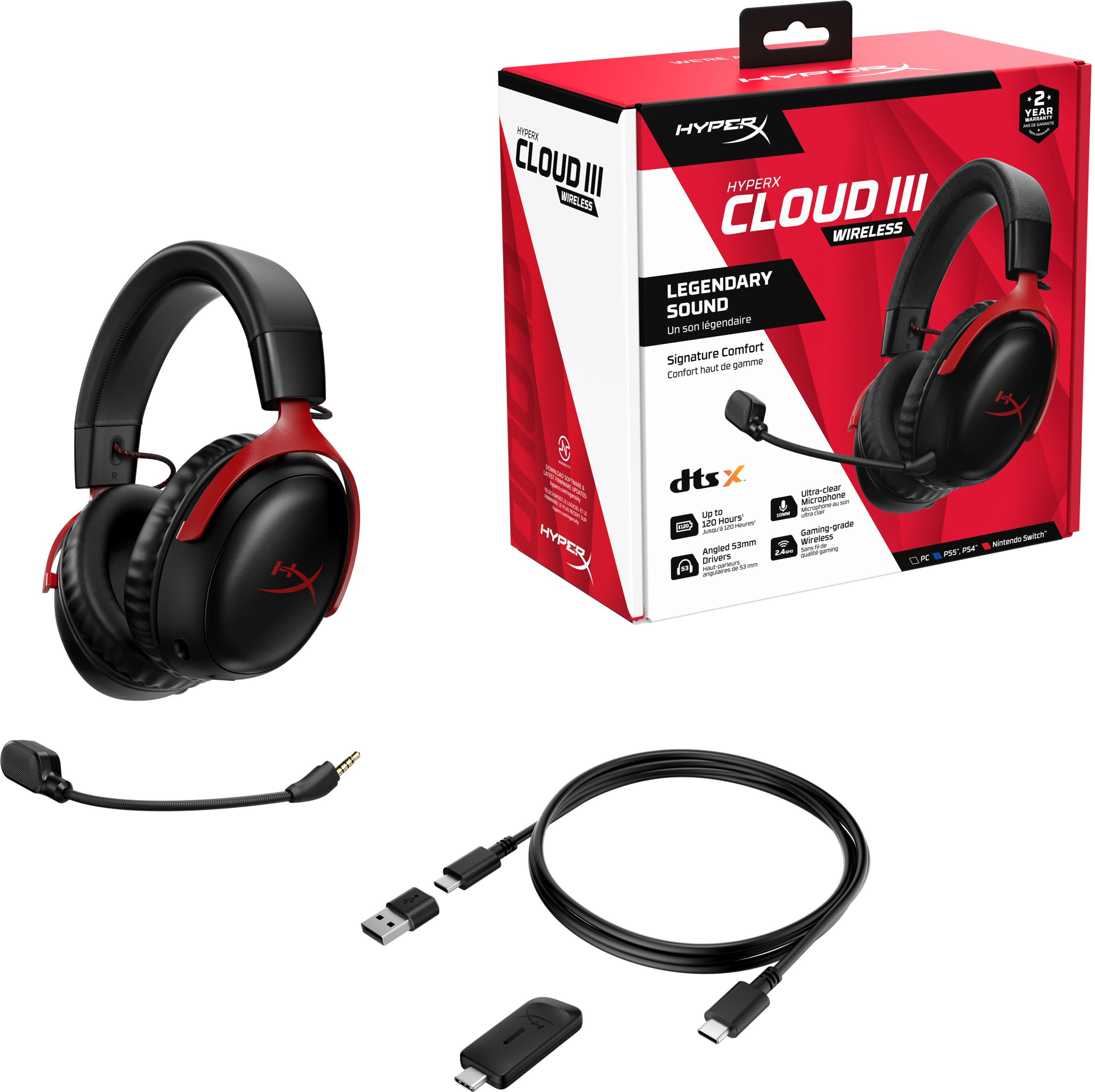 Słuchawki HYPERX Cloud III Wireless, Nauszne, Dźwięk przestrzenny