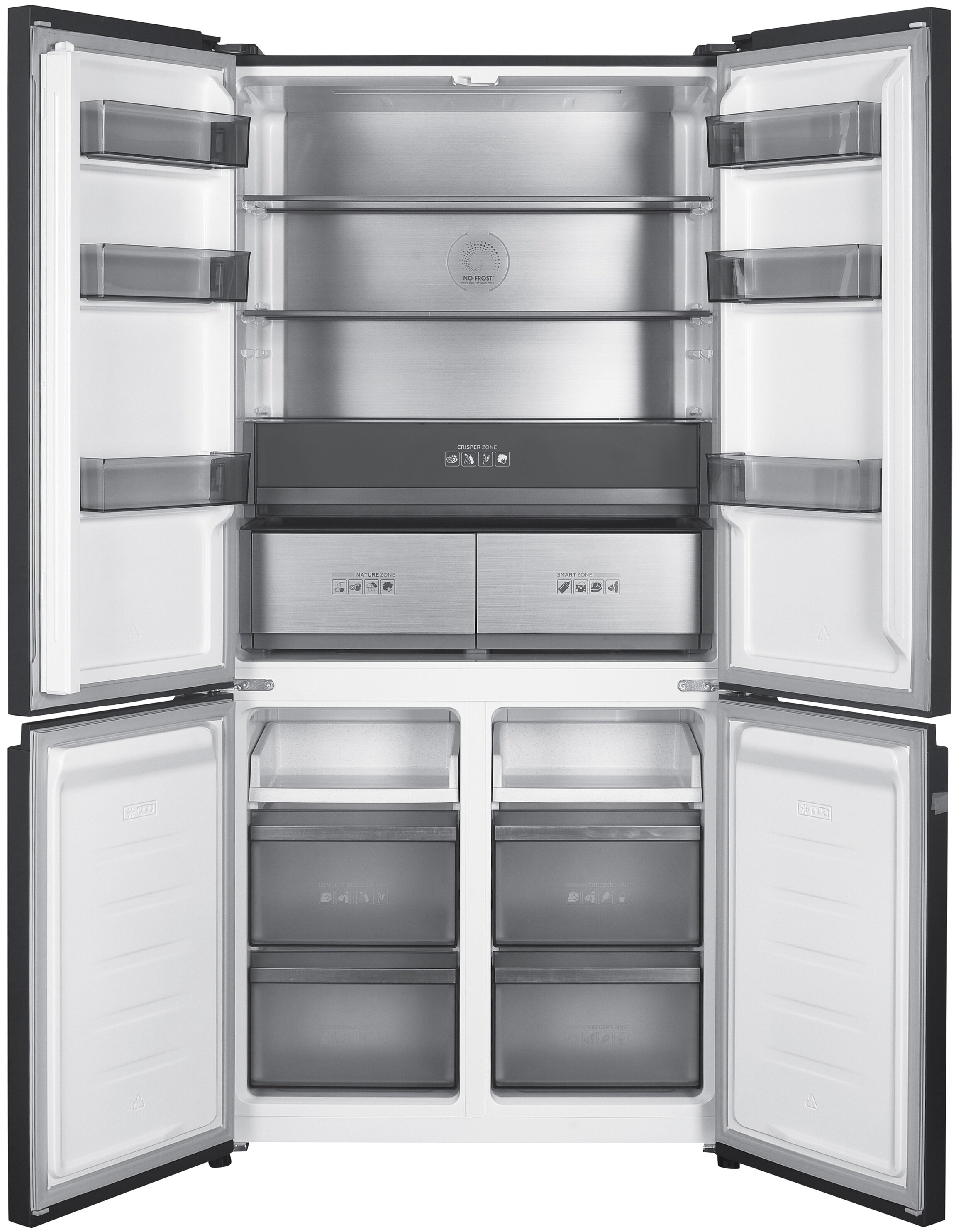 冷凍H10 S10 SM30 M20 Lodówka MPM 503-SSI-10 Side by Side No Frost 190.2cm Ciemny inox