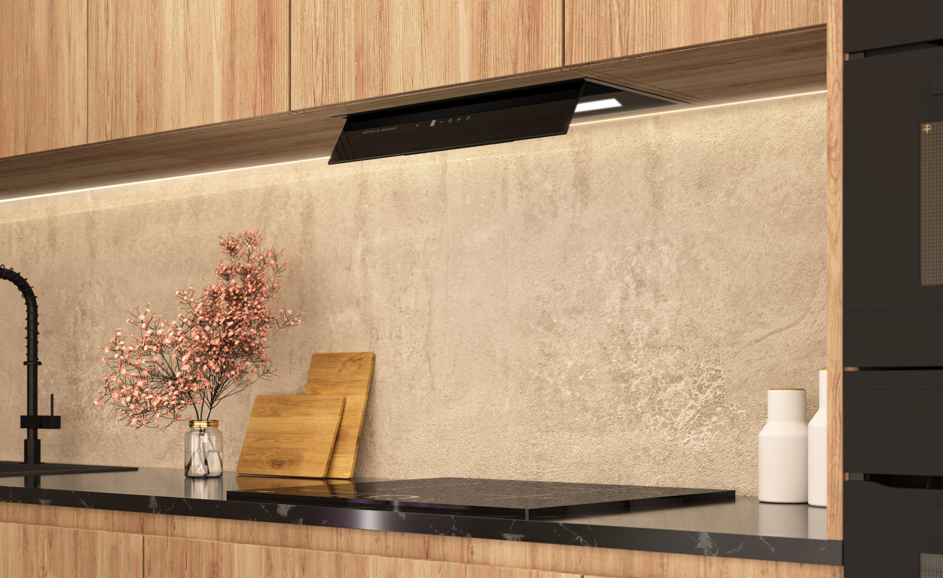 Okap GOTZE & JENSEN BH910KT Czarny 460m3/h 63dB klasa B