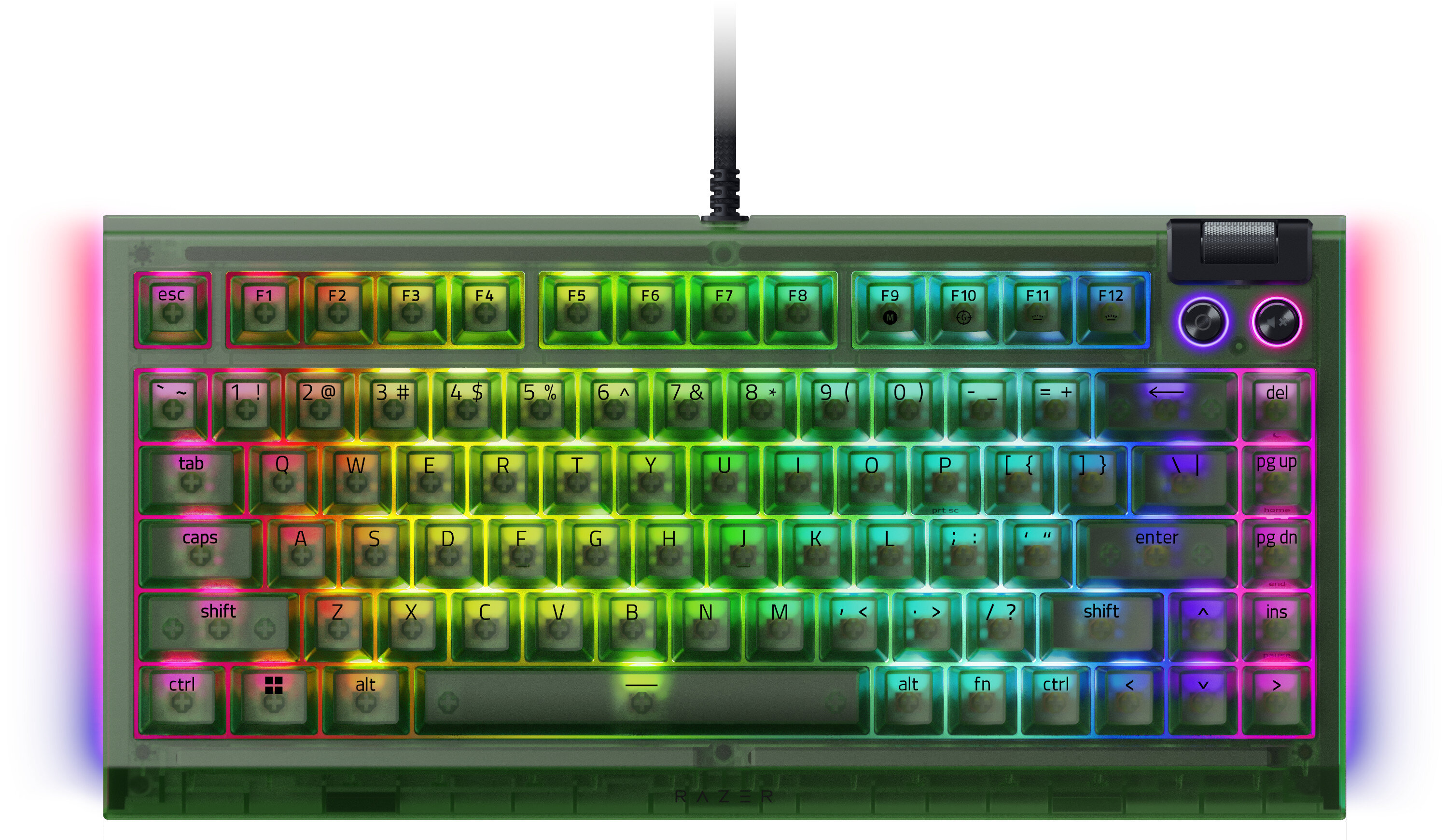 キーボード Razer BlackWidow V4 75% Phantom Green Klawiatura RAZER BlackWidow V4 75% Phantom Green Edition